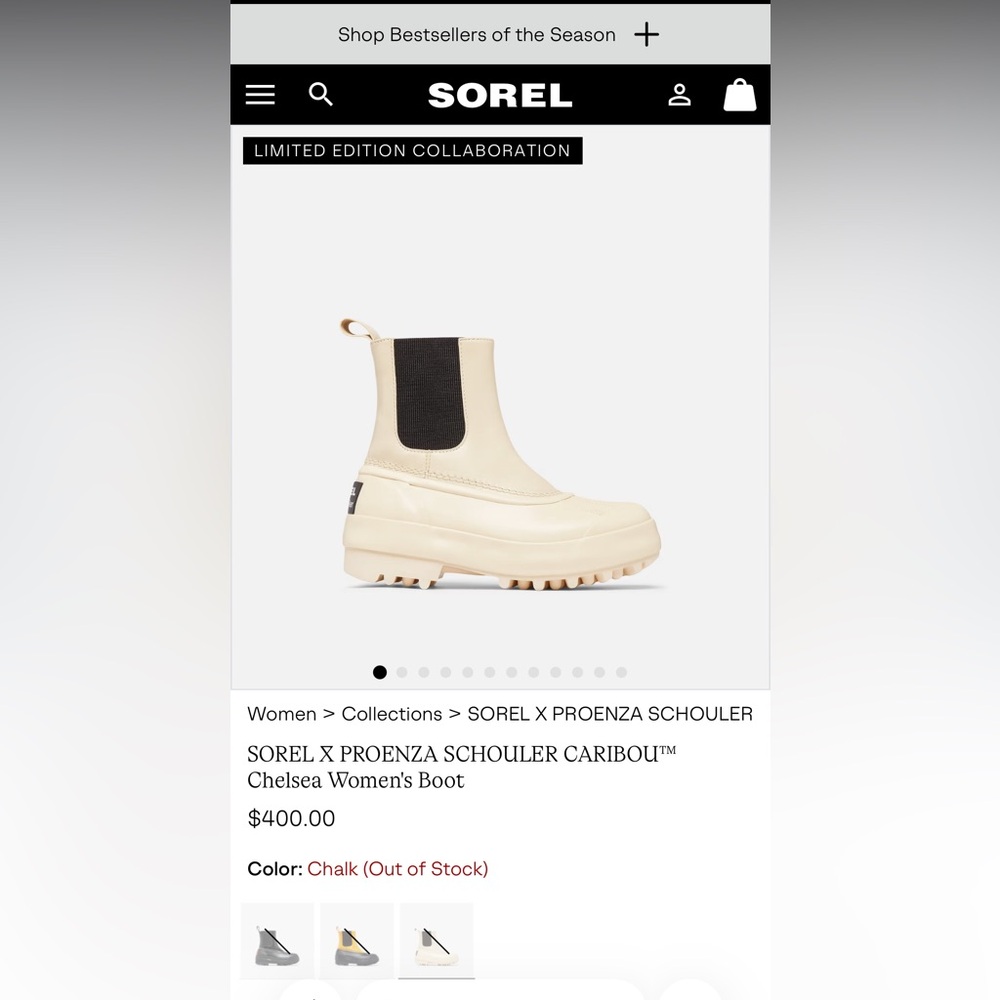 SOREL X PROENZA SCHOULER CARIBOU™ Chelsea Women's Boot Chalk color